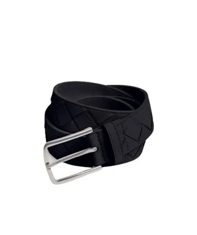 Bottega Veneta Interwoven-design Buckle-fastening Belt In Black