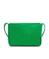Bottega Veneta Interwoven Leather Shoulder Bag In Green