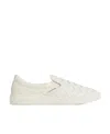 Bottega Veneta White Slip-on Sneakers With Intreccio Motif In Leather Man In White