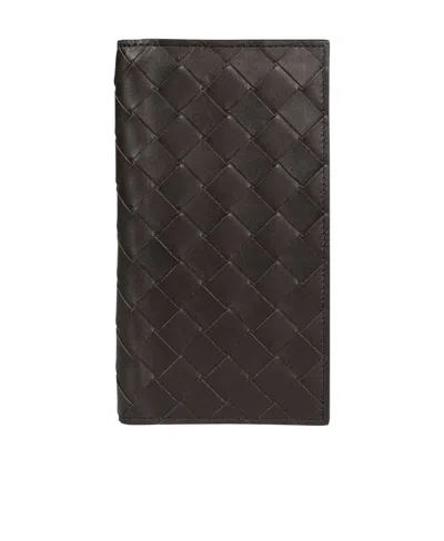 Bottega Veneta Interwoven Leather Wallet In Black