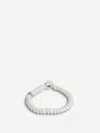Bottega Veneta Intracciata Leather Bracelet In White