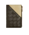 Bottega Veneta Intrecciato Diagonal Small Bi-fold Wallet In Persimmons/light Cream Candy