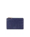 Bottega Veneta Leather Wallet With Intrecciato Motif In Blue