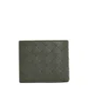 Bottega Veneta Intracciato Short Wallet In Black
