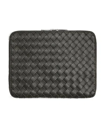 Bottega Veneta Intreacciato Zip-around Laptop Case In Green