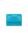 Bottega Veneta Intreccatio Leather Wallet In Blue