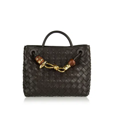 Bottega Veneta Intrecci Mini Handbag In Brown