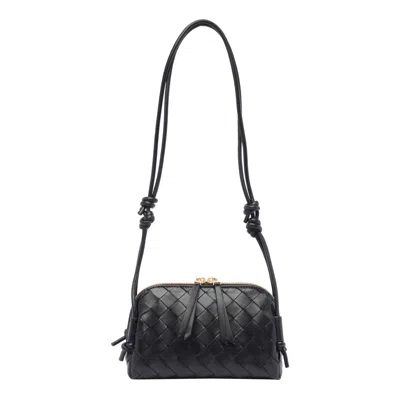 Bottega Veneta Womens Black Loop Extra-small Leather Cross-body Bag In Brown