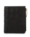 Bottega Veneta Women's Intrecciato Leather Bifold Wallet In Black/gold