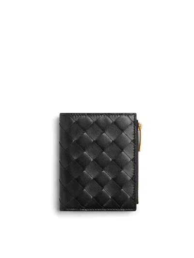 Bottega Veneta `intrecciato 15 Small Bi-fold Wallet` In Black