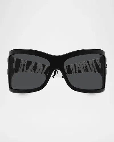 Bottega Veneta Intrecciato 74mm Oversized Square Sunglasses In Black