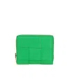 Bottega Veneta Intrecciato All Around-zip Wallet In Green