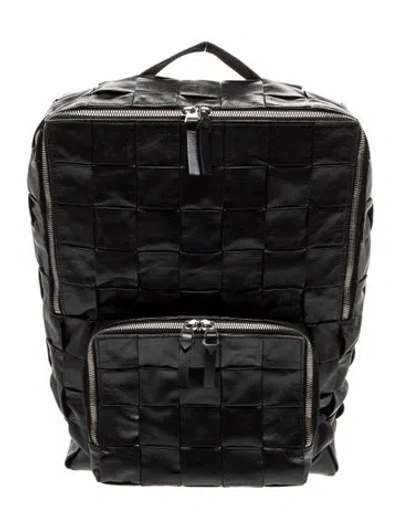 Pre-owned Bottega Veneta Intrecciato Backpack In Black