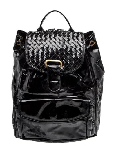 Pre-owned Bottega Veneta Intrecciato Backpack In Black