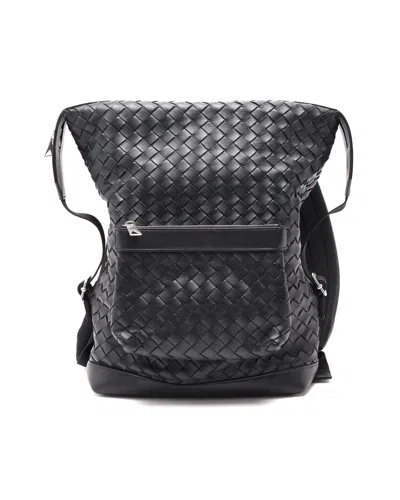 Bottega Veneta Intrecciato Backpack In Black