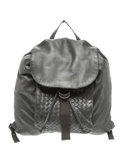 Pre-owned Bottega Veneta Intrecciato Backpack In Black