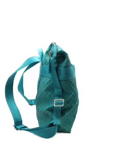 Pre-owned Bottega Veneta Intrecciato Backpack In Blue