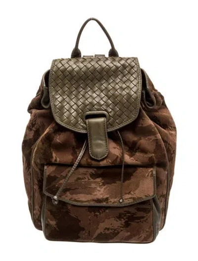Pre-owned Bottega Veneta Intrecciato Backpack In Brown
