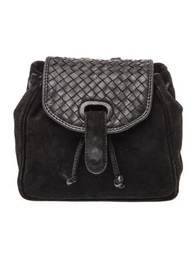 Pre-owned Bottega Veneta Intrecciato Backpack Vintage In Black