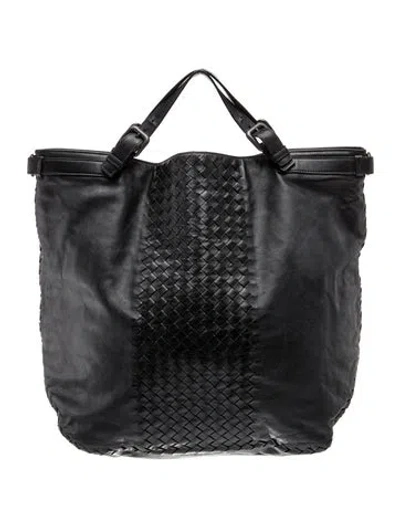 Pre-owned Bottega Veneta Intrecciato Backpack Vintage In Black