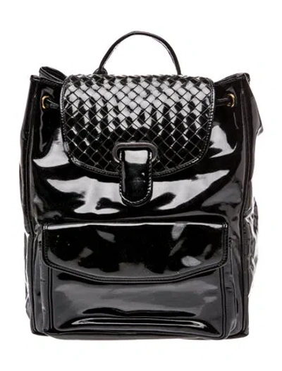 Pre-owned Bottega Veneta Intrecciato Backpack Vintage In Black
