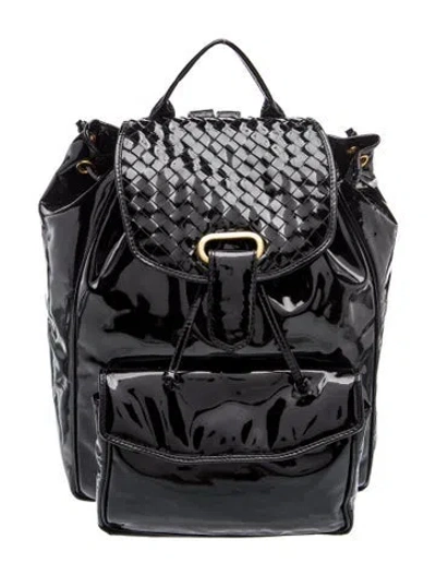 Pre-owned Bottega Veneta Intrecciato Backpack Vintage In Black
