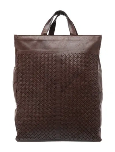 Pre-owned Bottega Veneta Intrecciato Backpack Vintage In Brown
