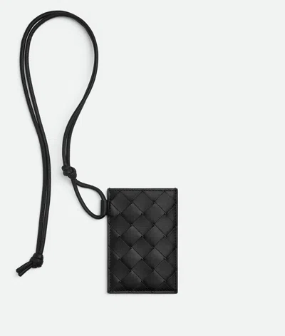 Bottega Veneta Intrecciato Kartenetui In Black-silver