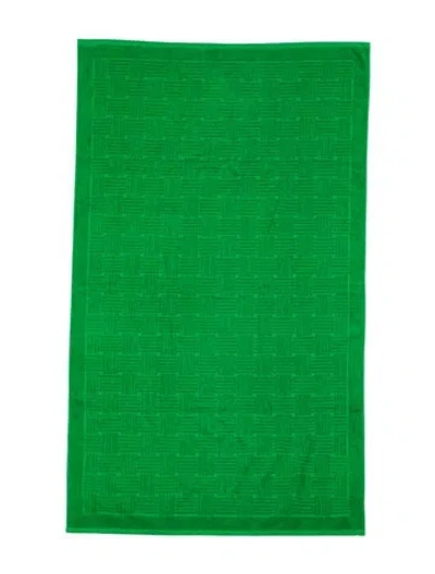 Pre-owned Bottega Veneta Intrecciato Beach Towel In Green