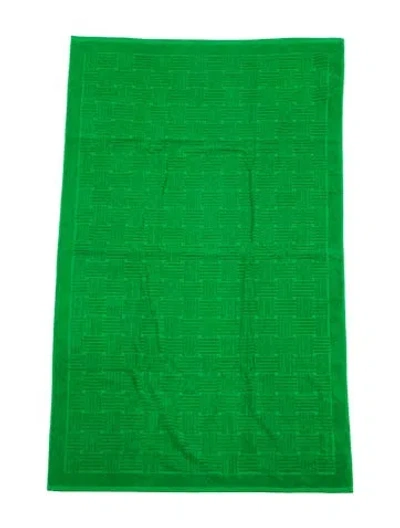 Pre-owned Bottega Veneta Intrecciato Beach Towel W/ Tags In Green