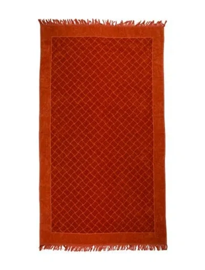 Pre-owned Bottega Veneta Intrecciato Beach Towel W/ Tags In Orange