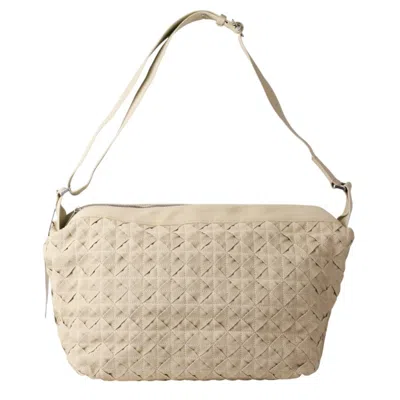 Pre-owned Bottega Veneta Intrecciato Beige Canvas Shoulder Bag ()