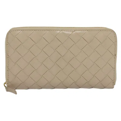 Pre-owned Bottega Veneta Intrecciato Beige Leather Wallet  () In Sand