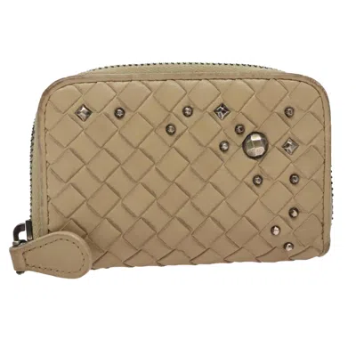 Pre-owned Bottega Veneta Intrecciato Beige Leather Wallet  () In Sand
