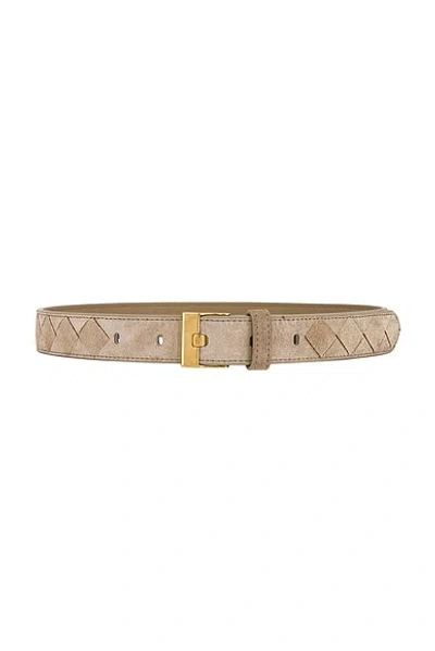 Bottega Veneta Intrecciato Belt In Neutral