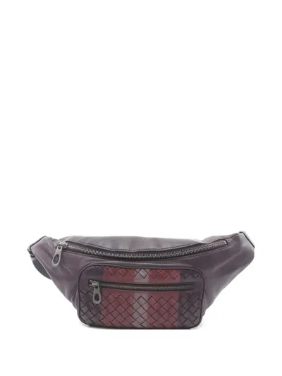 Pre-owned Bottega Veneta Intrecciato Belt Bag In Red