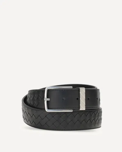 Bottega Veneta Intrecciato Belt In Black