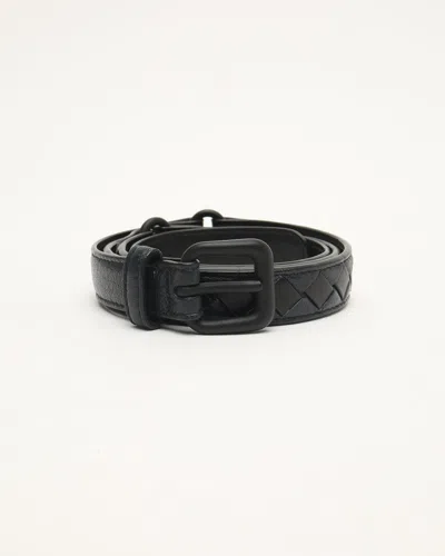 Bottega Veneta Intrecciato Belt In Black