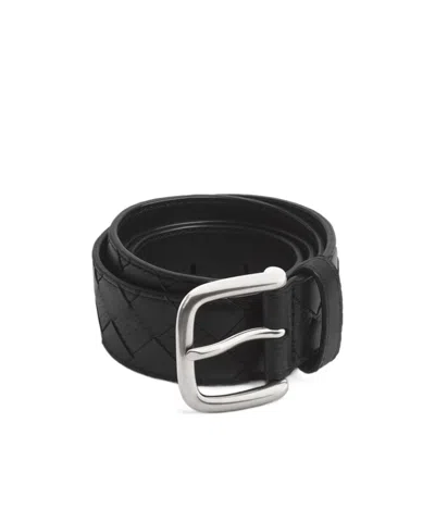 Bottega Veneta Intrecciato Belt In Black