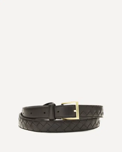 Bottega Veneta Intrecciato Belt In Black