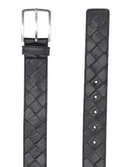 Bottega Veneta Intrecciato Leather Belt In Space