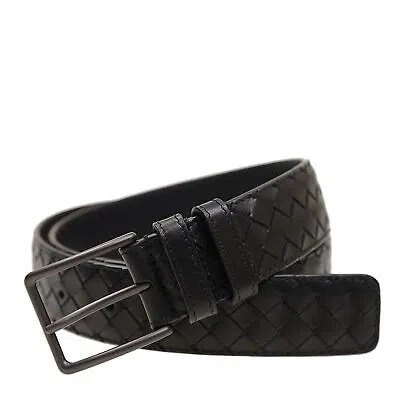 Pre-owned Bottega Veneta Intrecciato Belt In Black