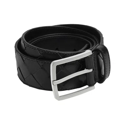 Pre-owned Bottega Veneta Intrecciato Belt 'black/silver' | Women's Size L