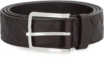 Bottega Veneta Intrecciato Belt In Brown