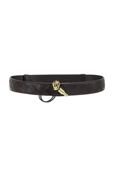 Bottega Veneta Intrecciato Belt In Fondant & Muse Brass