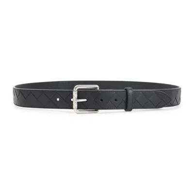 Bottega Veneta Intrecciato Belt Men In Black