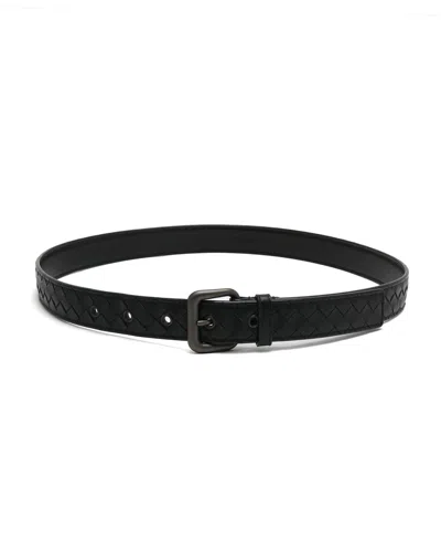 Pre-owned Bottega Veneta Intrecciato Belt, Size 90 In Black