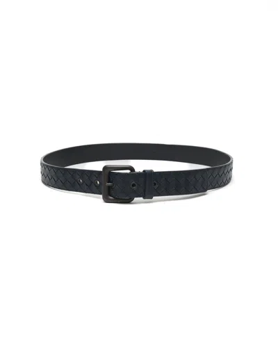 Bottega Veneta Intrecciato Belt, Size 95 In Blue