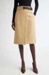 Bottega Veneta Women Cotton Midi Skirt In Pale Oak