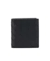 Bottega Veneta Bi-fold Intrecciato Leather Wallet In Black